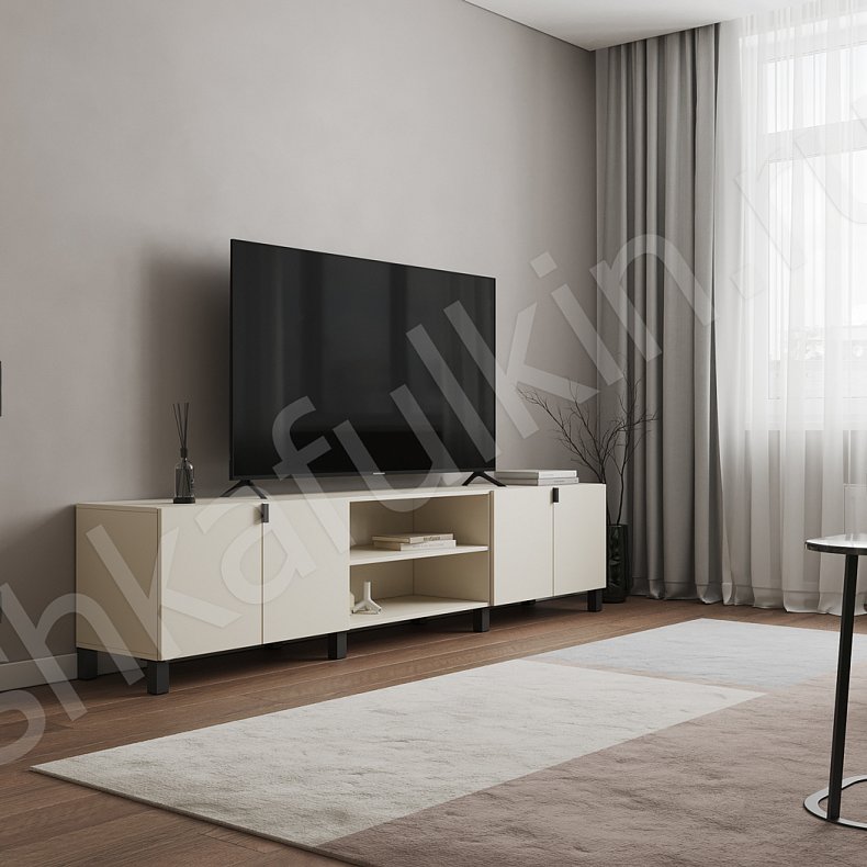 Шкаф с тумбой Арамис Коричневый Древесный Светлые Минимализм  Гостиная Для книг Для декора Для посуды Для вещей 10