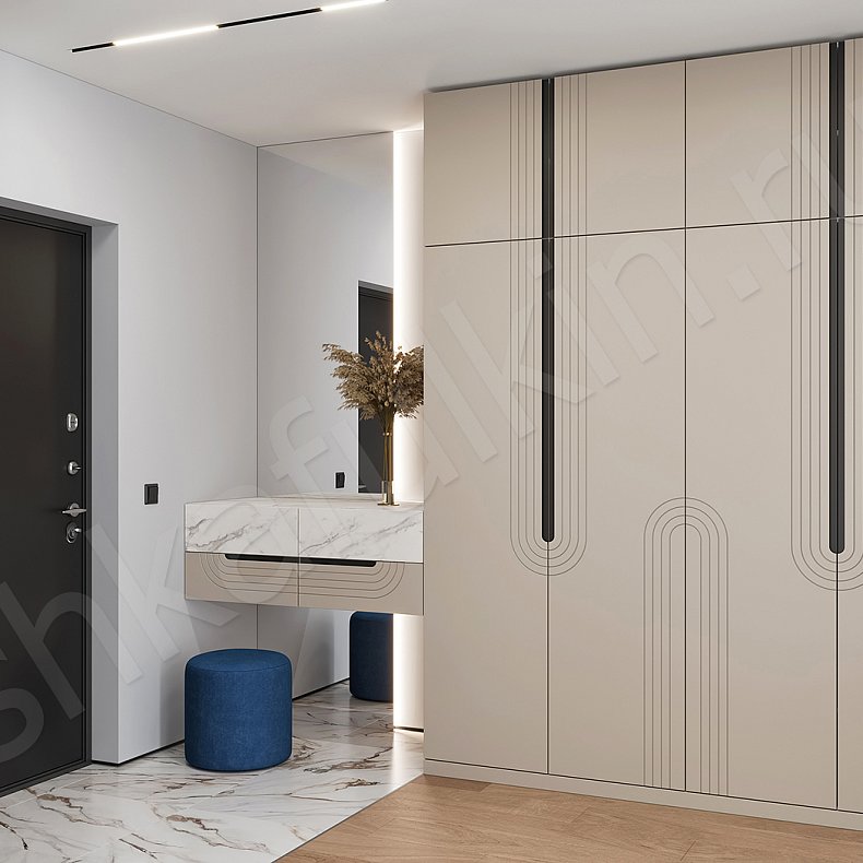 Изображение Прихожая Сиквел Коричневый Светлые Современный 4х створчатые Прихожая Для вещей 1