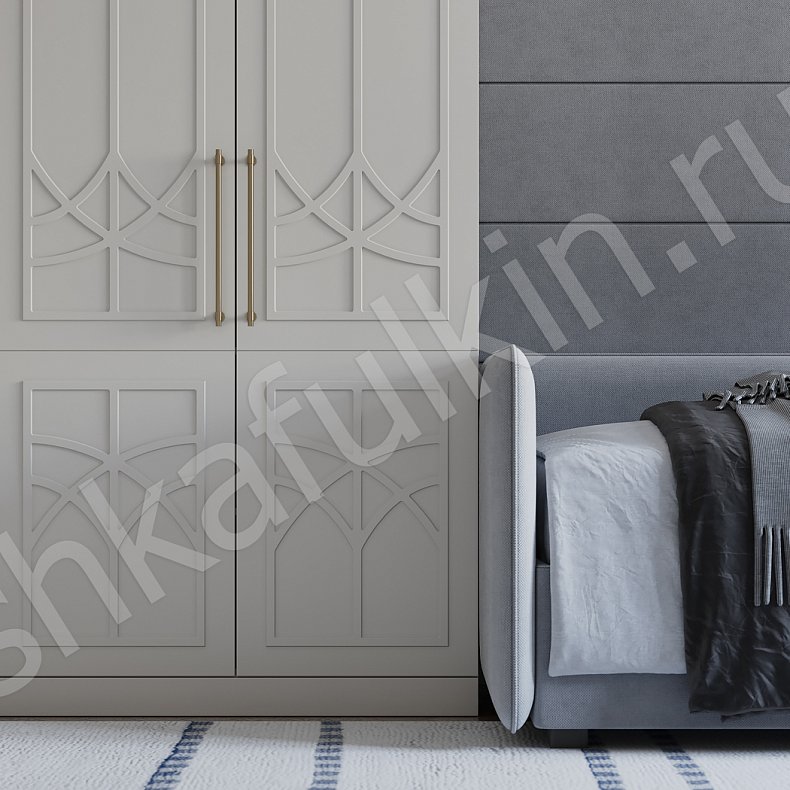 Изображение Детская Стефани Белый Неоклассика 2х створчатые Детская Для белья Для книг Для декора Для вещей 4