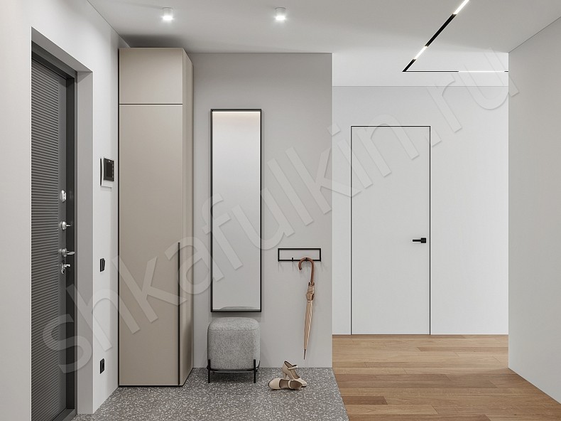 Прихожая 1 дверь Симпле Светлые Минимализм  Прихожая 