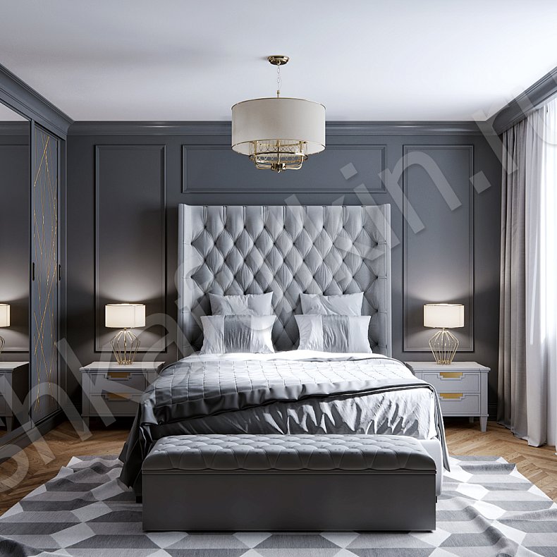 Изображение Корпусный шкаф-купе Золто Темные Серый Современный 3х створчатые Спальня Для вещей 1