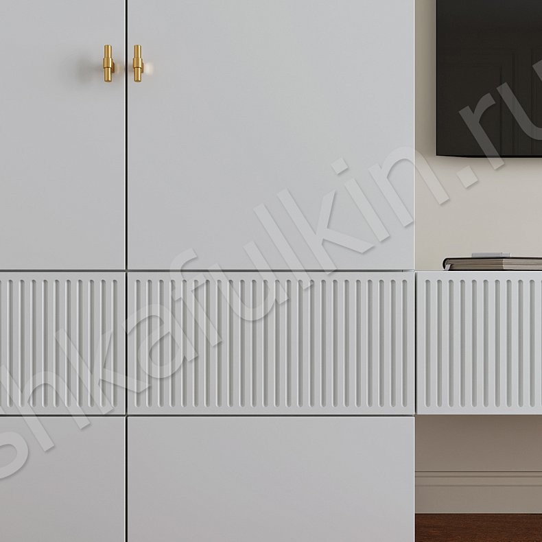 Изображение Гарнитур Невада Белый Светлые Неоклассика 2х створчатые Спальня Под ТВ Для вещей 3