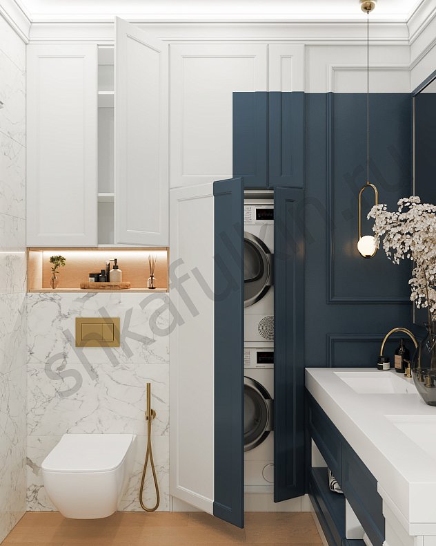 Мебель в ванную Рори Темные Синий Цветной Неоклассика   Для вещей 5