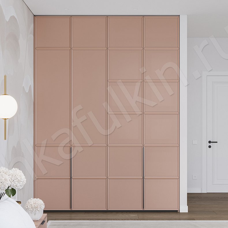 Изображение Гарнитур Салгир Светлые Коричневый Красный Современный 4х створчатые Спальня Для белья 1