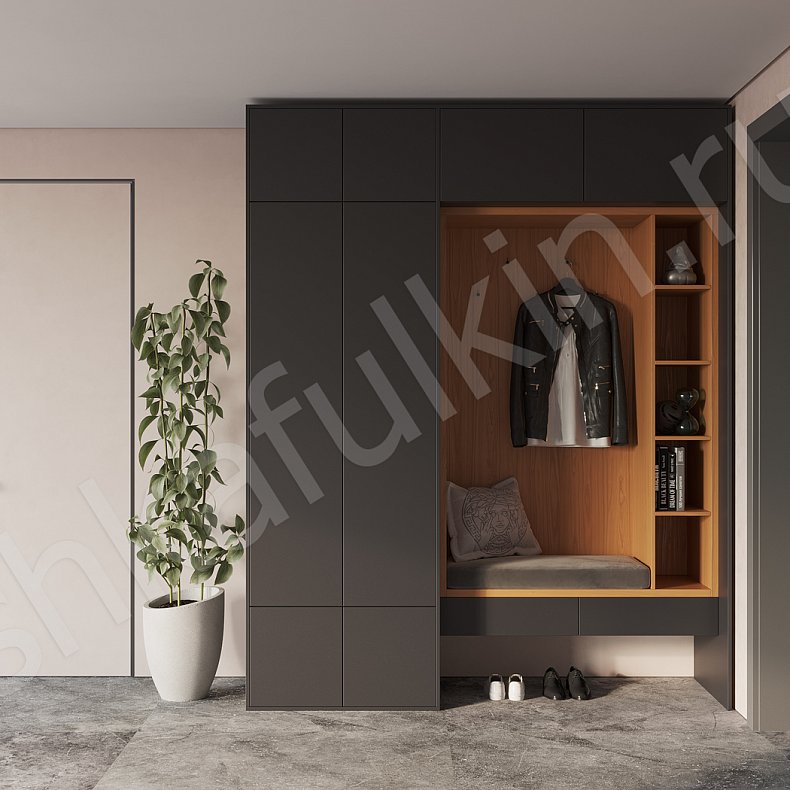 Прихожая Ивари Темные Светлые Серый Древесный Черный Белый Скандинавский 2х створчатые Прихожая Для вещей 1