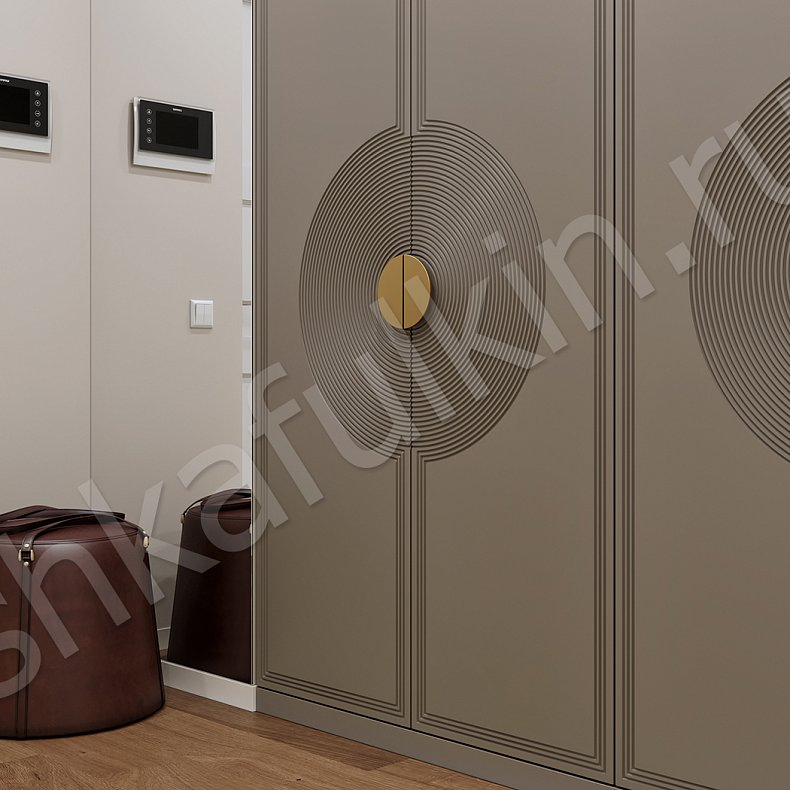 Прихожая Ришелье Светлые Коричневый Белый Неоклассика 4х створчатые Прихожая Для вещей 10