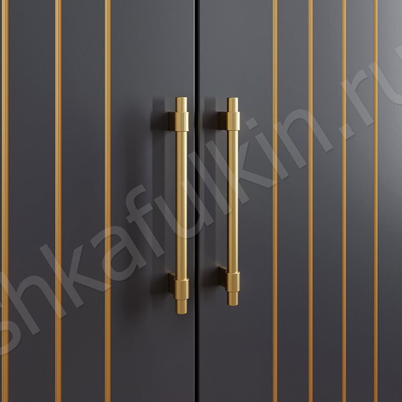 Шкаф Болеро Белый Черный Золото Модерн 4х створчатые Гостиная Для вещей 6