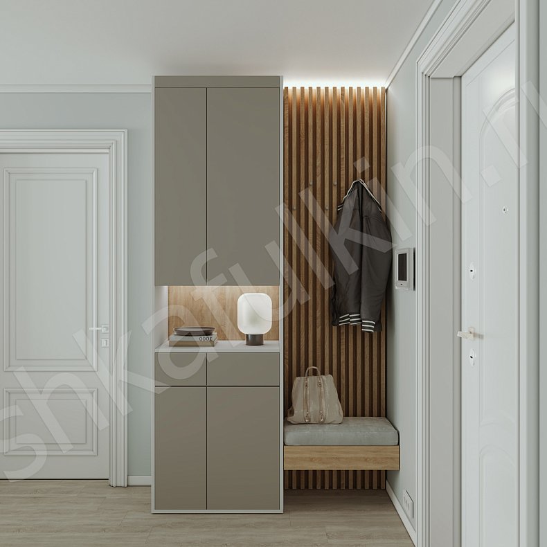 Прихожая Бонни Темные Светлые Серый Коричневый Черный Белый Скандинавский 2х створчатые Прихожая Для вещей