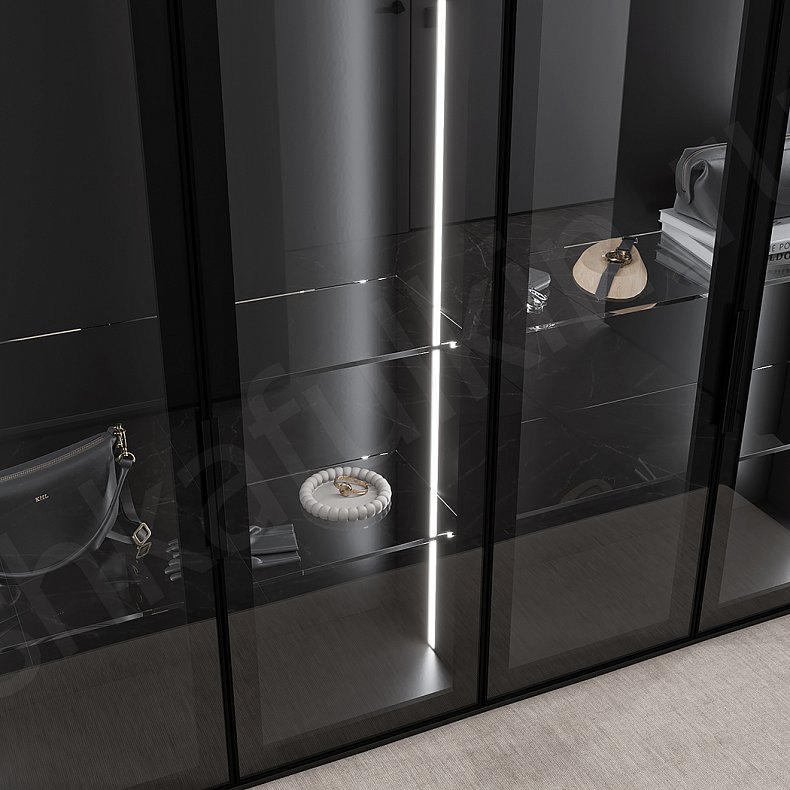 Прихожая Йокогама Серый Темные Черный Лофт 4х створчатые Прихожая Для вещей 3