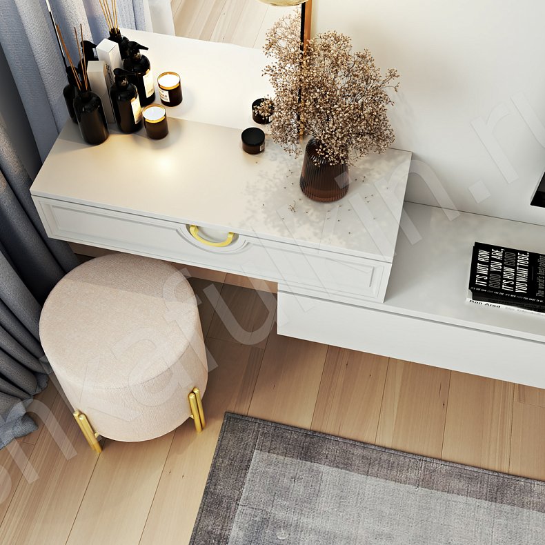 Изображение Гарнитур Агнесса Белый Светлые Неоклассика 4х створчатые Спальня Для вещей 4