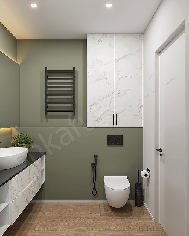 Изображение Мебель в ванную Каррара Светлые Белый Современный Для вещей 1