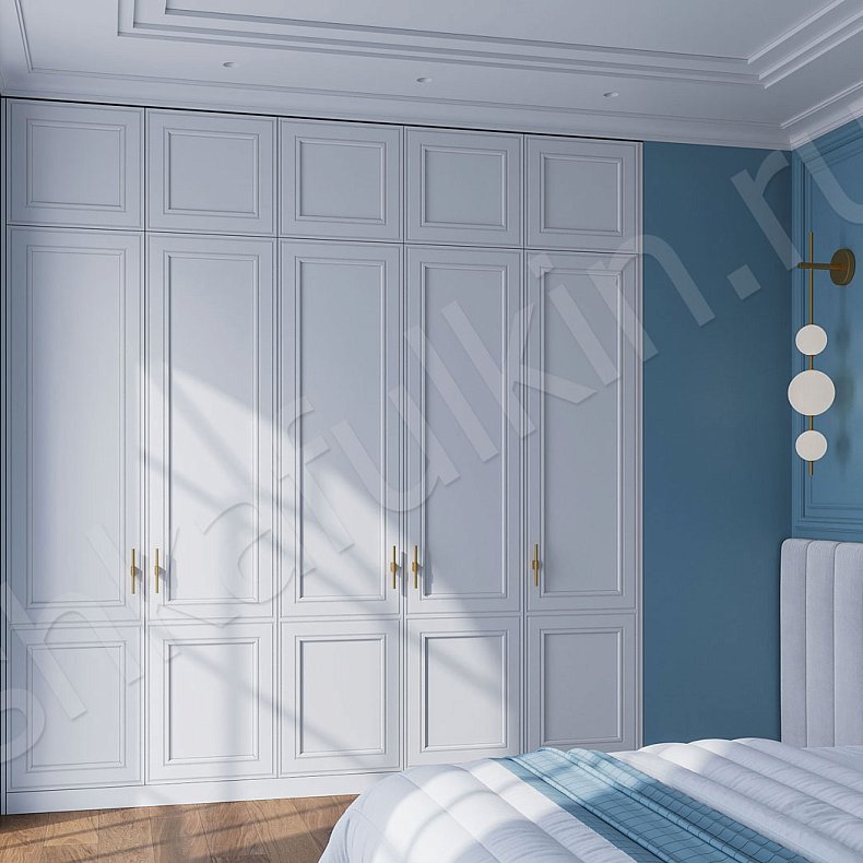 Встроенный шкаф Параиба Белый Светлые Классика 5и створчатые Спальня Для белья