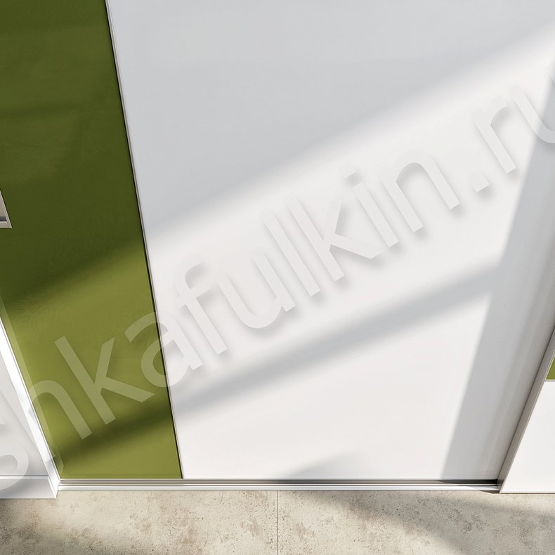 Встроенный шкаф-купе 2 двери Афина Белый Цветной Светлые Зеленый Современный 2х створчатые Гостиная Для вещей 4