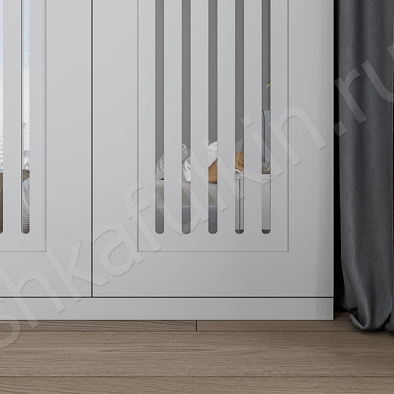 Шкаф Сандерс Белый Скандинавский 4х створчатые Спальня Для вещей 2