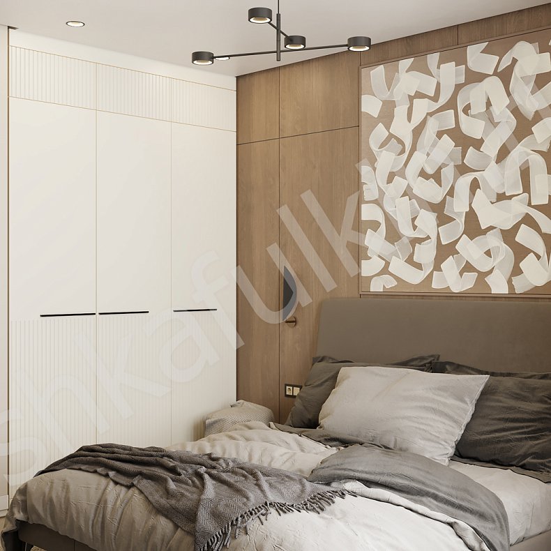 Гарнитур Янсен Белый Светлые Минимализм 3х створчатые Спальня Для вещей