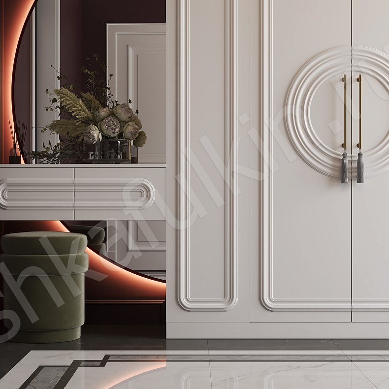 Изображение Прихожая Санмарино Светлые Белый Неоклассика 2х створчатые Прихожая Для вещей 3