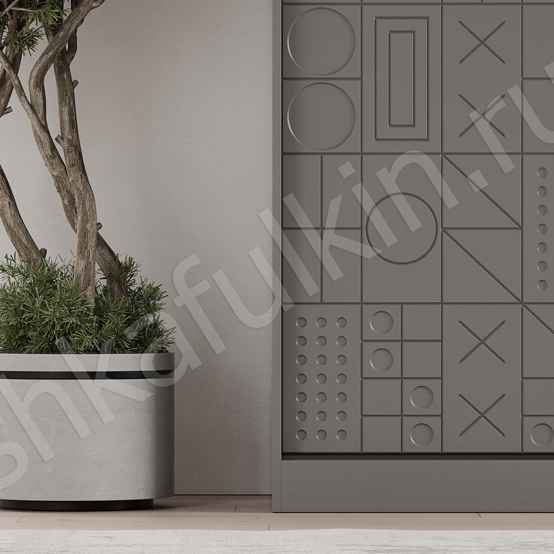 Шкаф-купе Фабрицио Серый Современный 3х створчатые Гостиная Для вещей 3