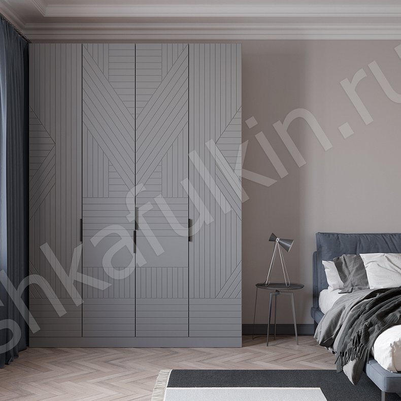 Изображение Шкаф Салли Серый Современный 4х створчатые Спальня Для вещей 1