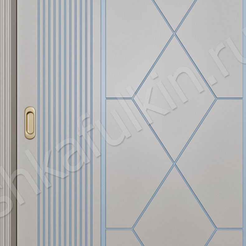 Изображение Корпусный шкаф-купе Милена Светлые Золото Классика 2х створчатые Спальня Для вещей 4