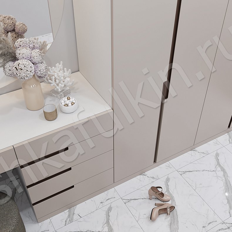 Прихожая Травиата Белый Цветной Минимализм 4х створчатые Прихожая Для вещей 7