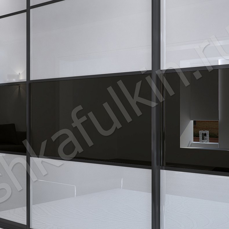 Корпусный шкаф-купе Черный Дафнис  Модерн 3х створчатые Гостиная Для вещей 3