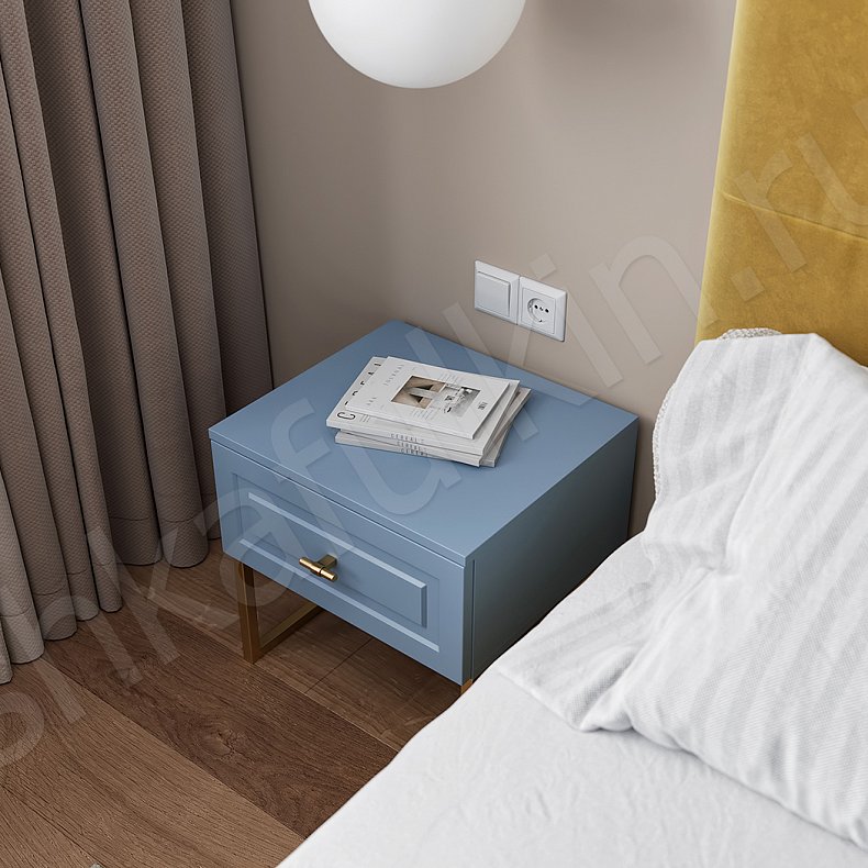 Шкаф Брикелл Белый Синий Светлые Классика 6и створчатые Спальня Для вещей 5