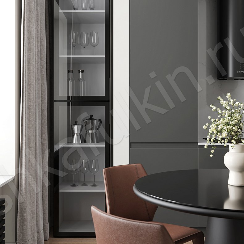 Кухня Тандино Темные Коричневый Черный Современный   Для посуды 3