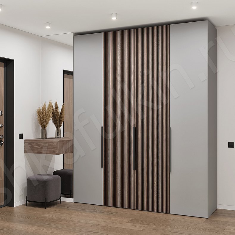 Прихожая Саливер Серый Светлые Древесный Современный 4х створчатые Прихожая Для вещей