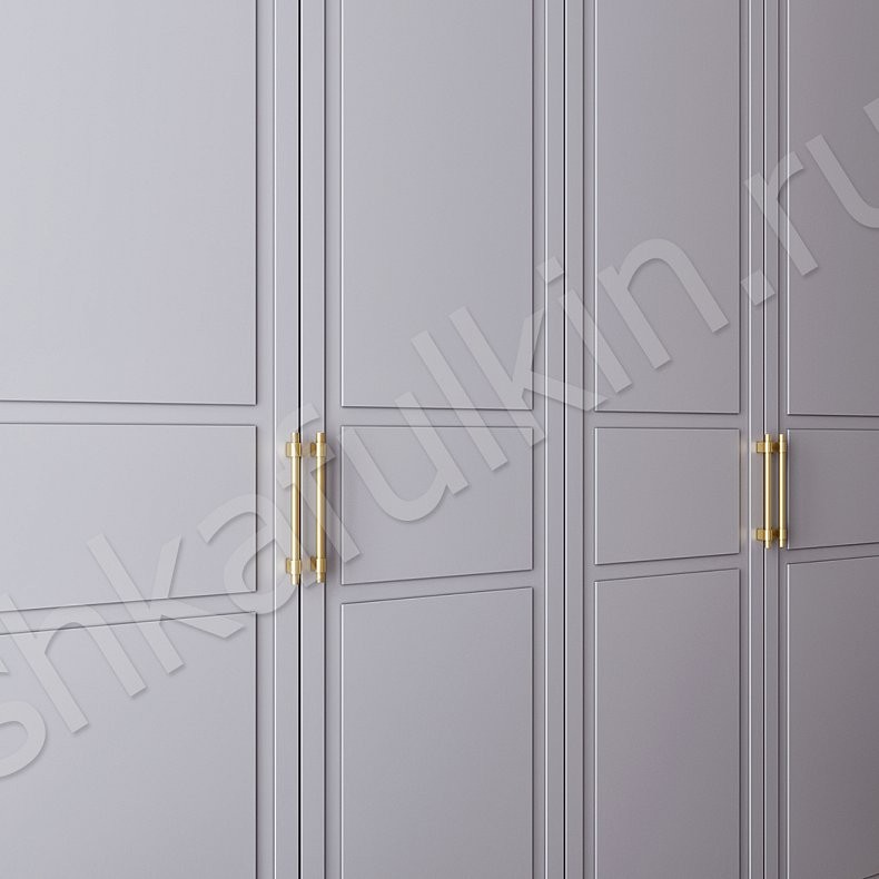 Изображение Шкаф Бруно Белый Светлые Серый Неоклассика 4х створчатые Гостиная Для вещей 4