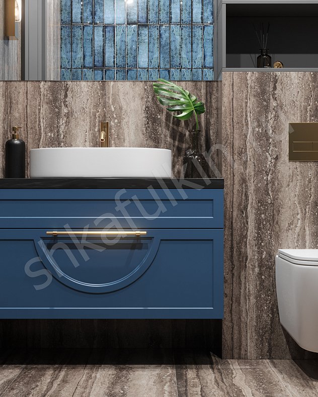 Мебель в санузел Омега Светлые Синий Цветной Неоклассика   Для вещей Для декора 2