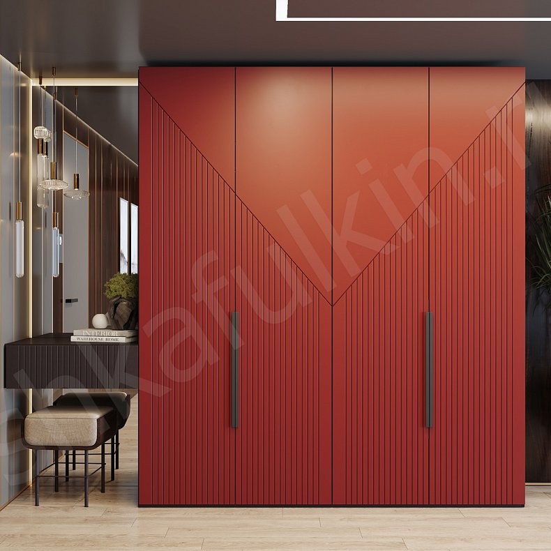 Прихожая Фигаро Цветной Красный Темные Зеленый Современный 4х створчатые Прихожая Для вещей 9