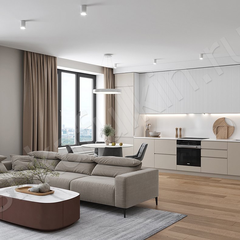 Кухня Шондер Светлые Коричневый Белый Современный   Для посуды 2