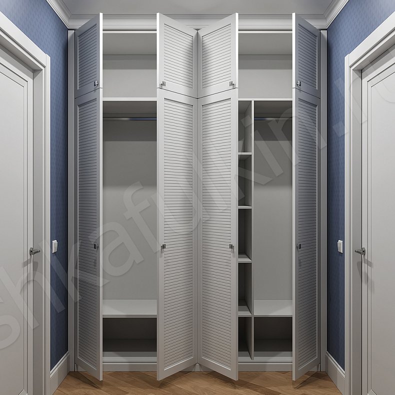 Прихожая Молли Светлые Белый Минимализм 4х створчатые Прихожая Для вещей 1