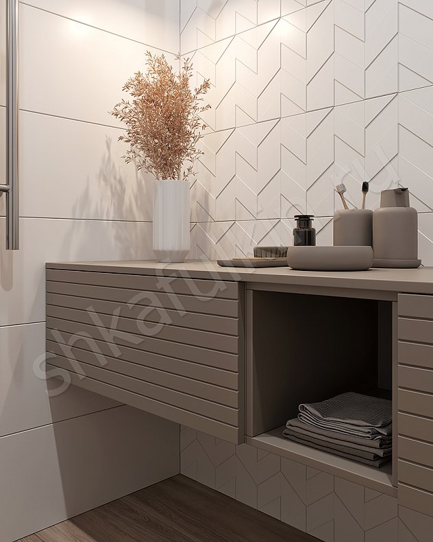 Изображение Мебель в ванную Монпасье Светлые Коричневый Современный Для вещей 5