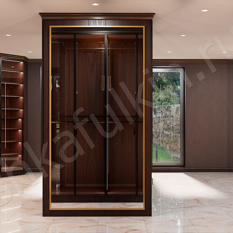 Гардеробная Караваджио Темные Древесный Современный  Гардеробная Для вещей Для белья 3