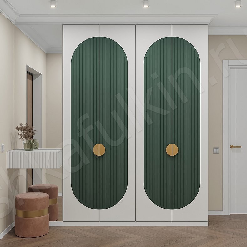 Прихожая Рианна Белый Цветной Темные Зеленый Современный 4х створчатые Прихожая Для вещей