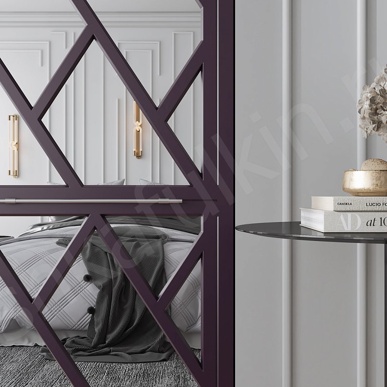 Изображение Шкаф Эверест Цветной Розовый Темные Современный 4х створчатые Спальня Для вещей 2