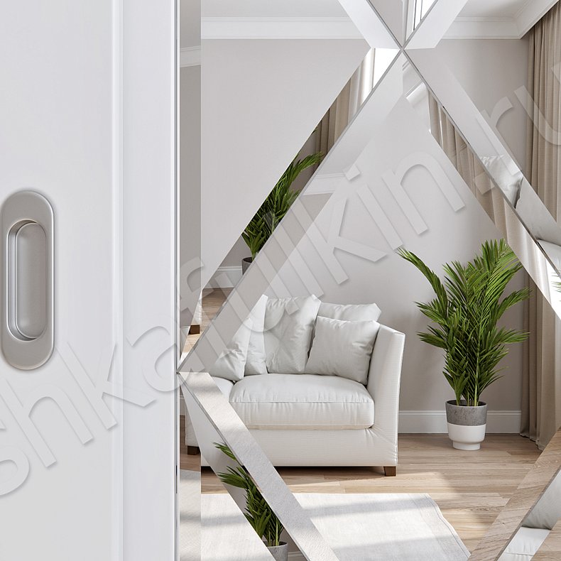 Встроенный шкаф-купе Зарина Светлые Белый Классика 3х створчатые Гостиная Для вещей 4