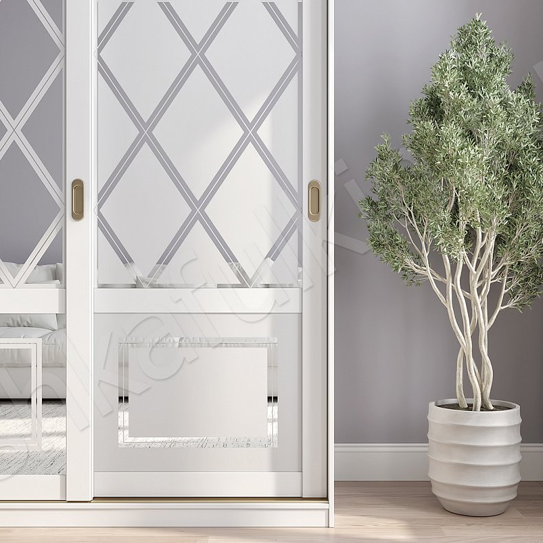 Изображение Шкаф-купе Александрия Лайт Белый Классика 3х створчатые Гостиная Для вещей 3