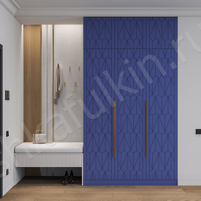 Прихожая Космо Белый Цветной Синий Светлые Темные Современный 3х створчатые Прихожая Для вещей 2