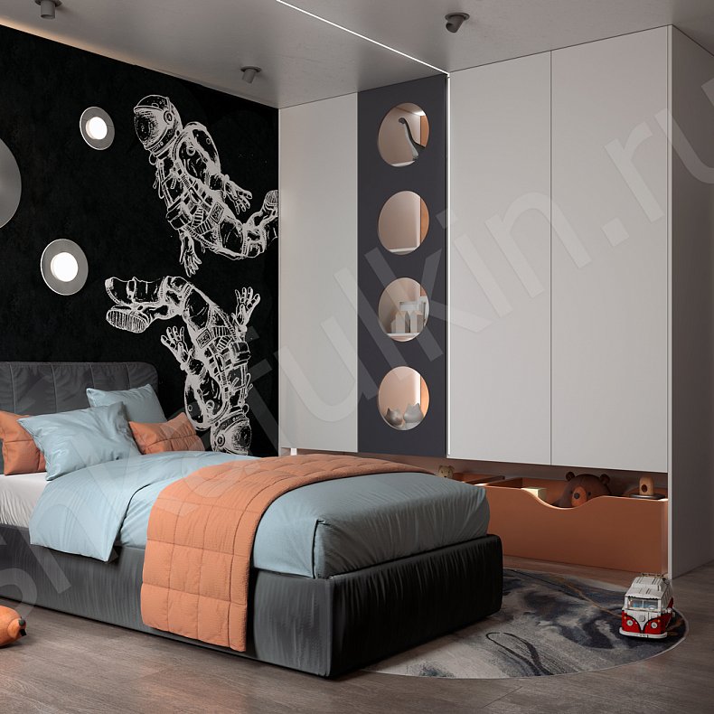 Изображение Детская Контерри Цветной Современный 3х створчатые Детская Для книг Для вещей 5