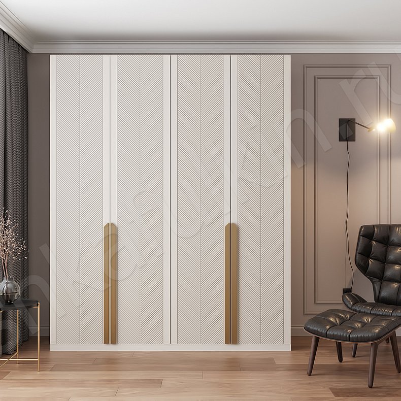 Шкаф Анабэль Белый Черный Светлые Темные Неоклассика 4х створчатые Гостиная Для вещей 2