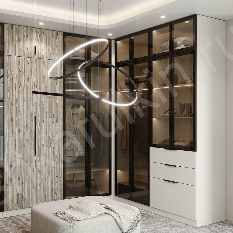 Гардеробная Марсело Светлые Древесный Современный  Гардеробная Для белья 1