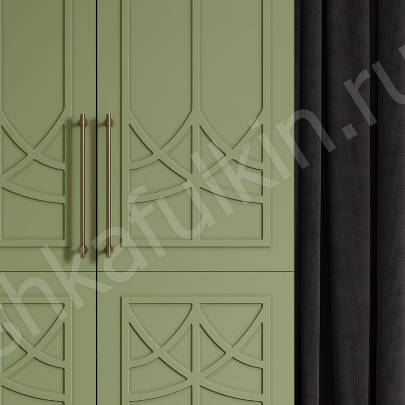 Угловой шкаф Стефани Белый Цветной Светлые Зеленый Неоклассика 5и створчатые Спальня Для вещей 6