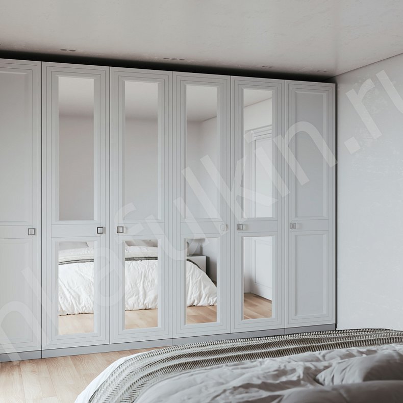 Шкаф и тумба Эмма Светлые Белый Неоклассика 6и створчатые Спальня Для вещей