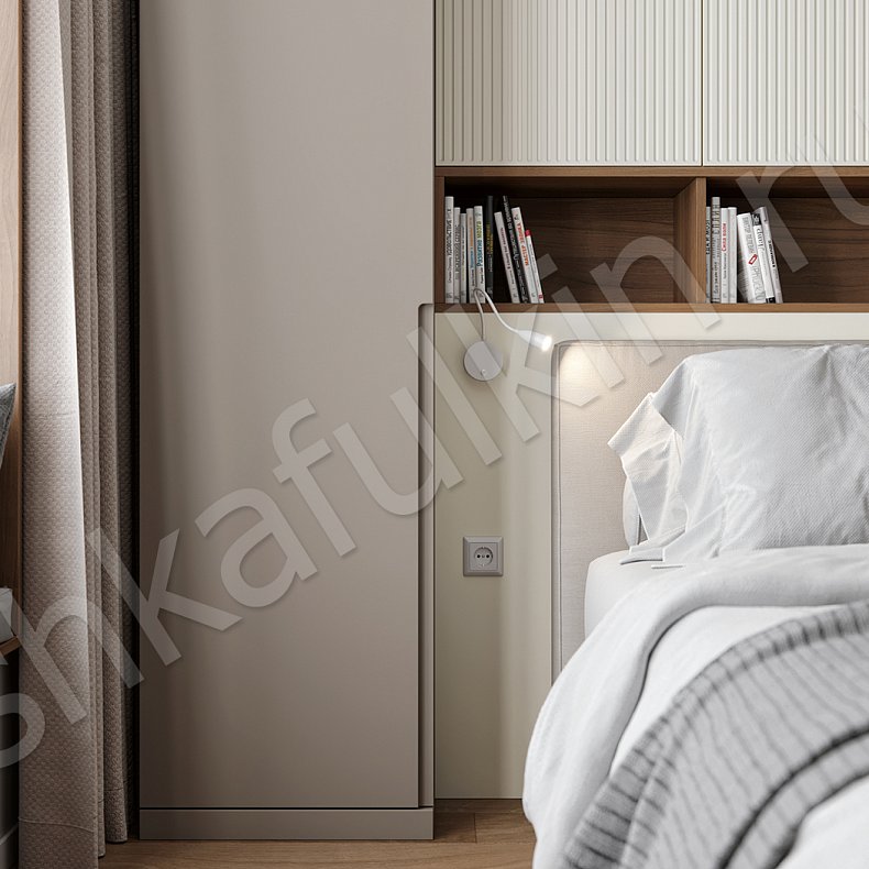 Изображение Гарнитур Марта Коричневый Светлые Современный 2х створчатые Спальня Для книг Под ТВ Для вещей 4