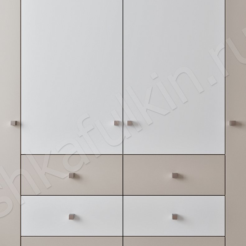 Изображение Шкаф Джерри Темные Светлые Коричневый Черный Белый Скандинавский 4х створчатые Гостиная Для вещей Для белья 13