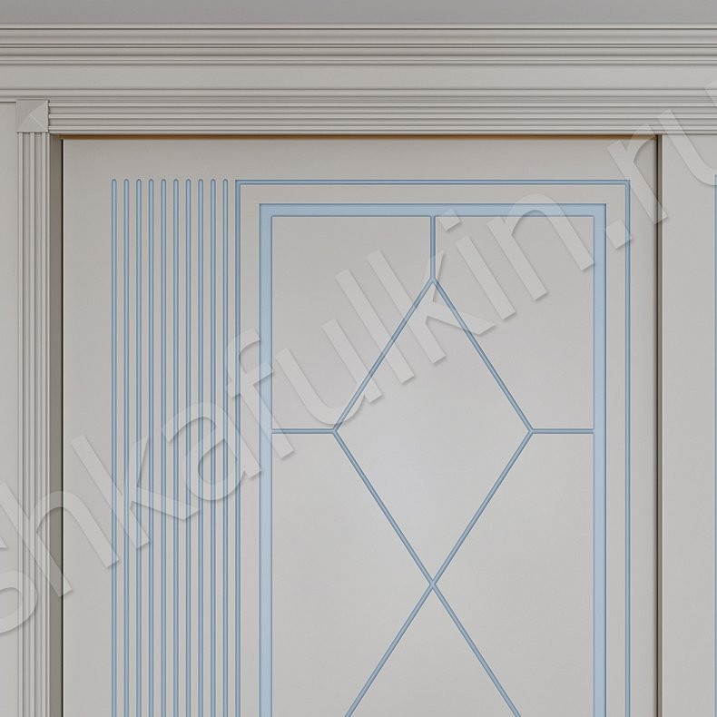 Изображение Корпусный шкаф-купе Милена Светлые Золото Классика 2х створчатые Спальня Для вещей 5