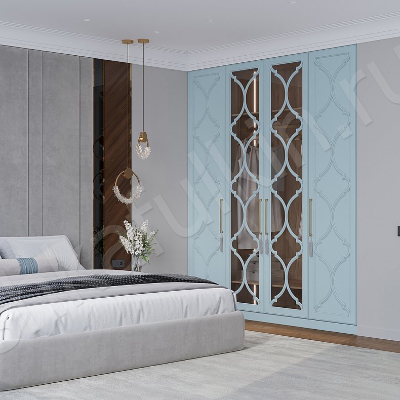 Гарнитур Айлин Белый Коричневый Светлые Темные Неоклассика 4х створчатые Спальня Для белья Для вещей 1