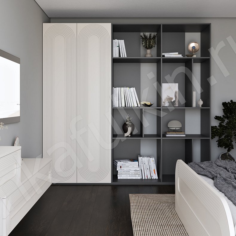 Изображение Гарнитур Дзен White Светлые Белый Современный 2х створчатые Спальня Для вещей Для белья 1